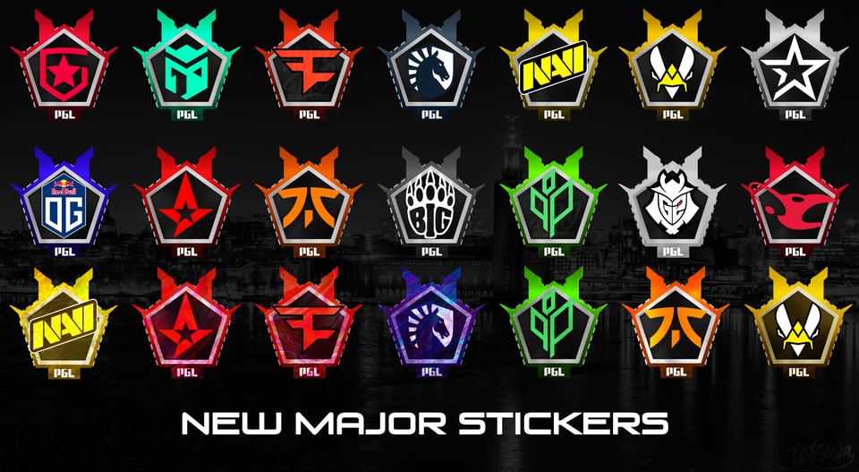 Concept of stickers for PGL Stockholm Major 2021