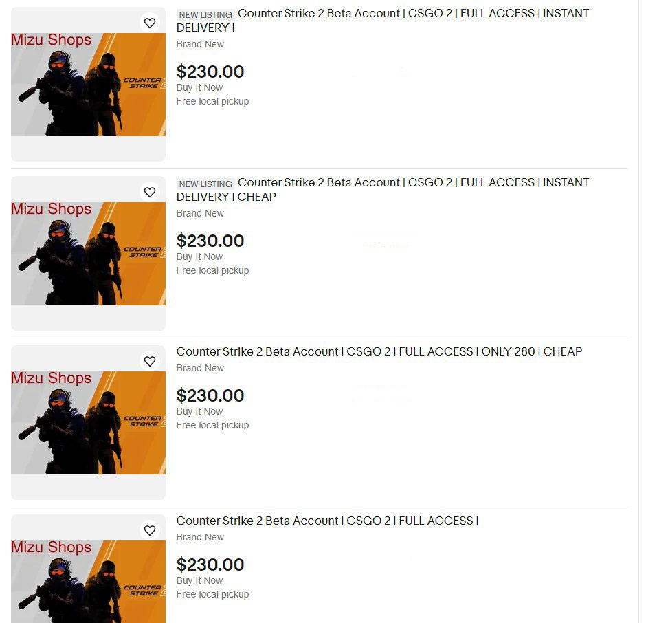 Пользователи продают аккаунты с Counter-Strike 2 за сотни долларов