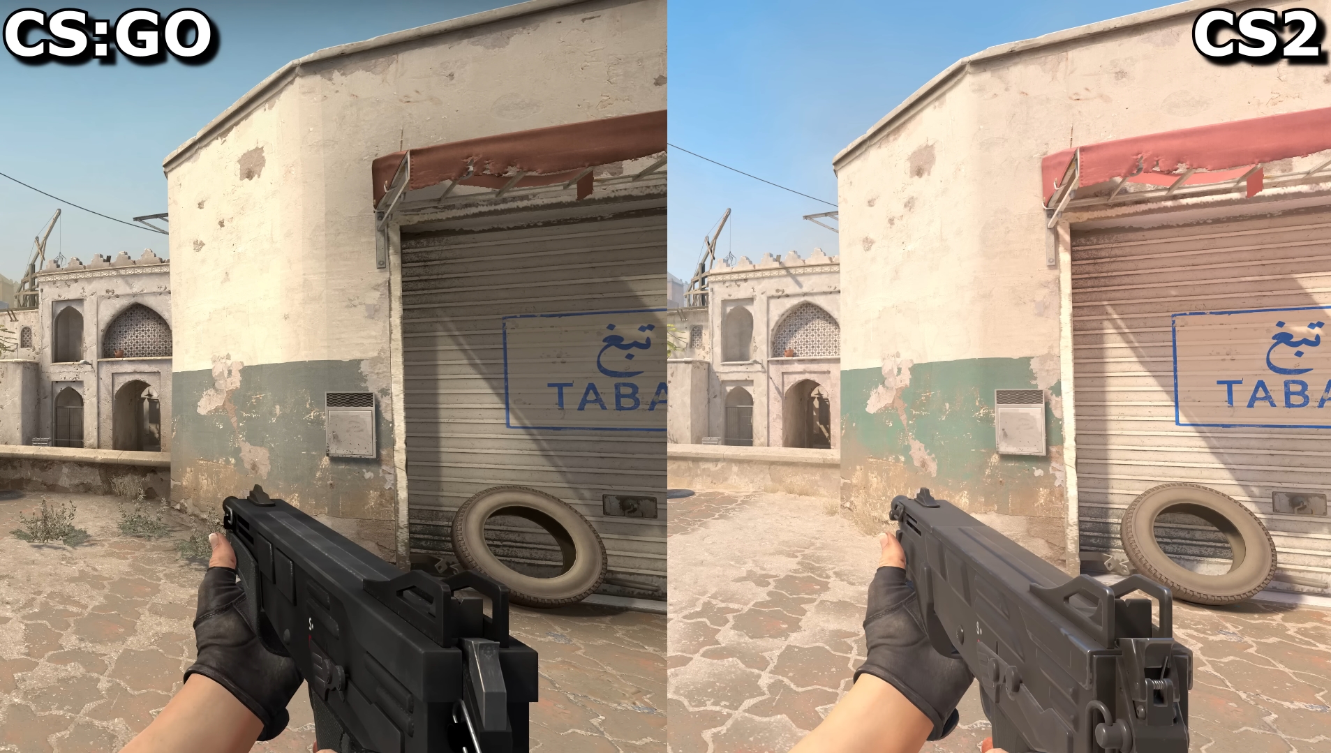 Сравнение внешнего вида тяжелого оружия в CS:GO и CS 2