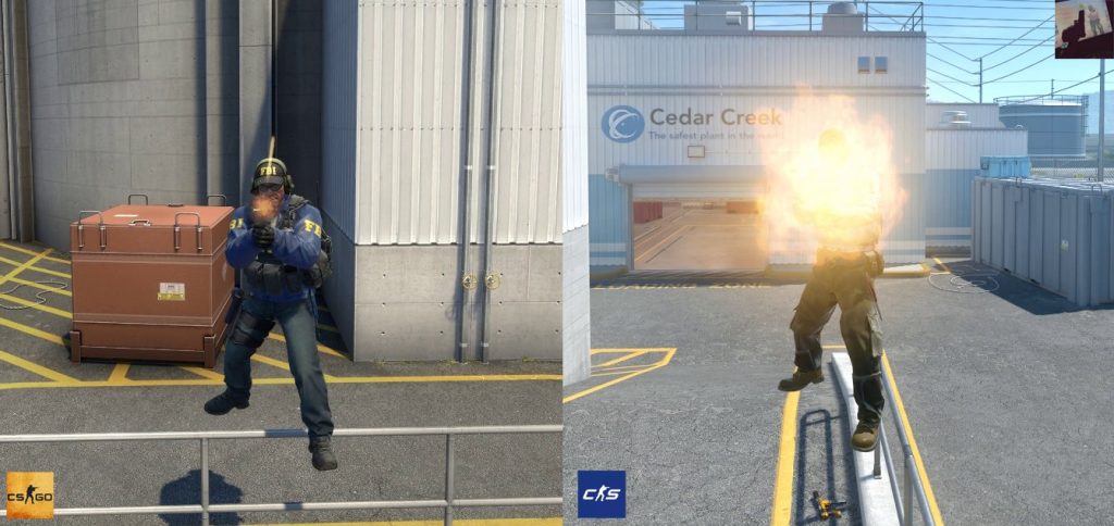 Разница между дульной вспышкой Deagle в CS:GO и CS2